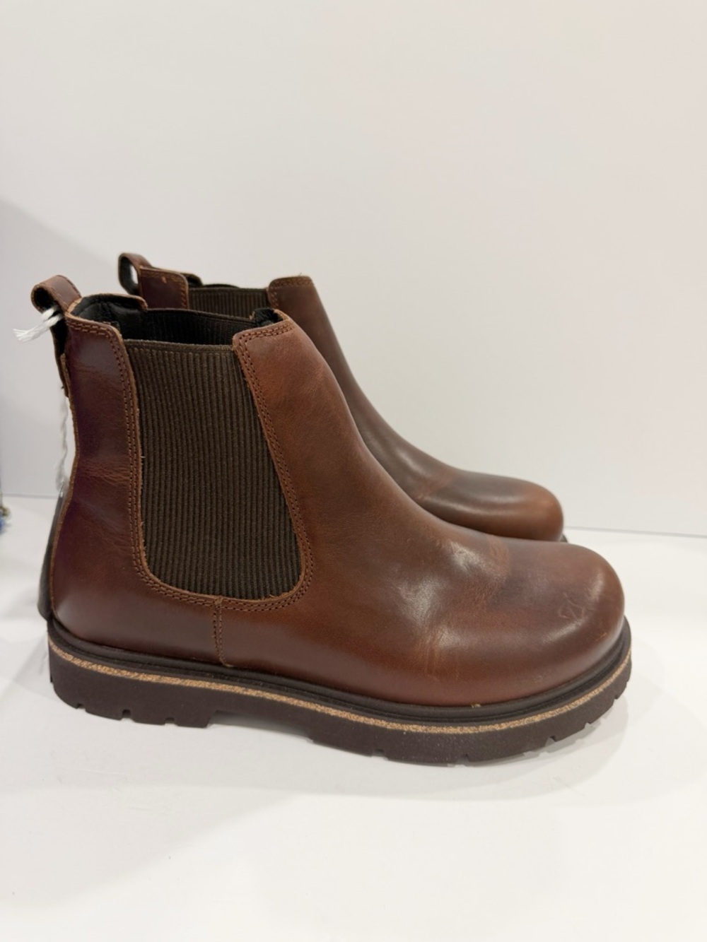 Birkenstock Highwood Slip-On Leather Unisex Chelsea Boots - Chocolate - Picture 3 of 10